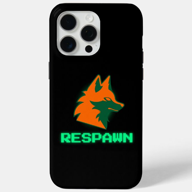 Funda De Case-Mate Para iPhone REAPARECER – Logo de Neon Gamer Fox (Reverso )