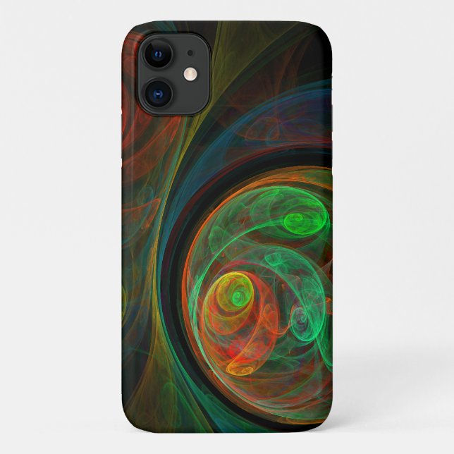 Funda De Case-Mate Para iPhone Reborn Green Abstract Art (Reverso)