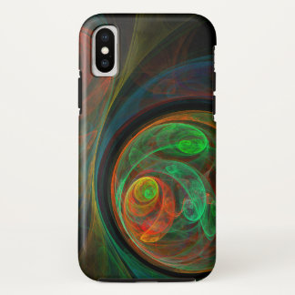 Funda Para iPhone XS Reborn Green Abstract Art