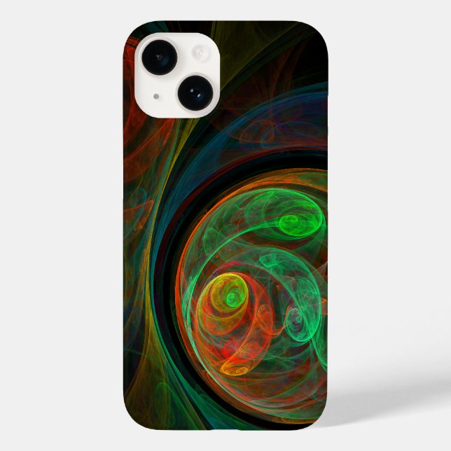 Funda De Case-Mate Para iPhone Reborn Green Abstract Art (Reverso )