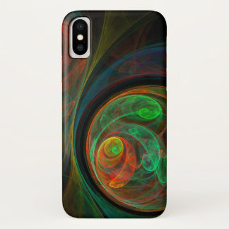 Funda Para iPhone X Reborn Green Abstract Art