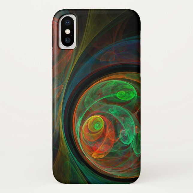 Funda De Case-Mate Para iPhone Reborn Green Abstract Art (Reverso)