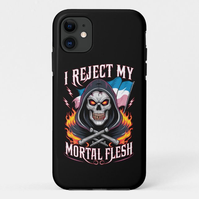 Funda De Case-Mate Para iPhone Rechazo mi transgénero LGBTQ de carne mortal (Reverso)