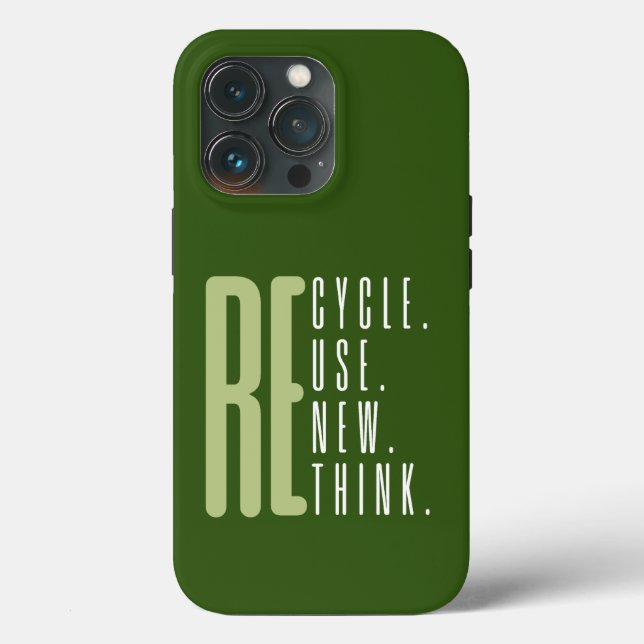 Funda De Case-Mate Para iPhone Reciclar reutilizar repensar (Reverso )