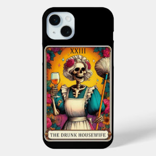 Funda Para iPhone 15 Mini Recogida de tarjetas Tarot de la ama de casa ebria