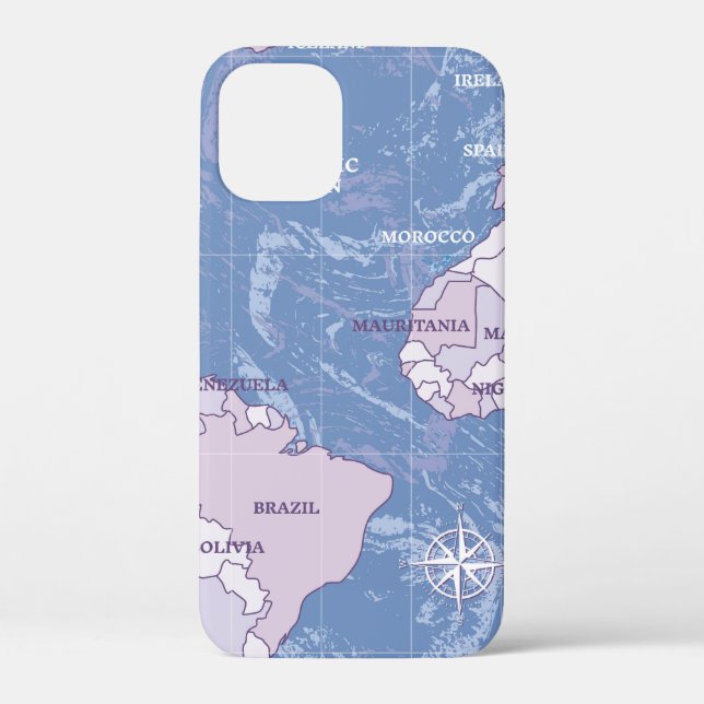 Funda De Case-Mate Para iPhone Recorrido de mapas mundiales (Reverso )