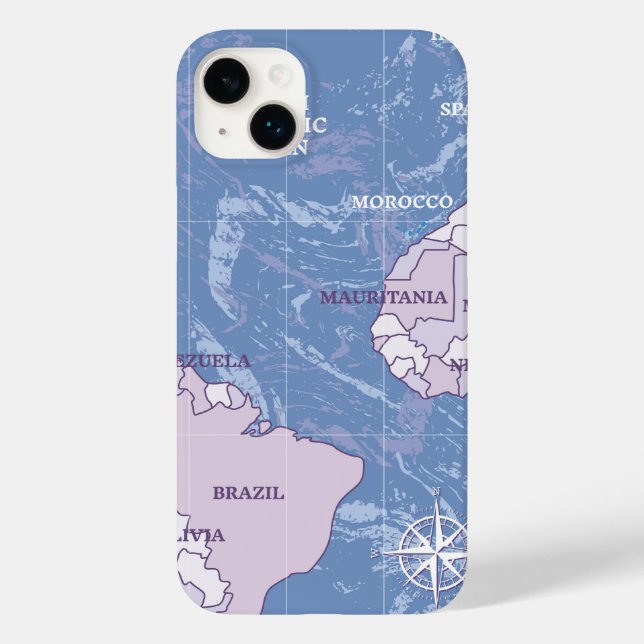 Funda De Case-Mate Para iPhone Recorrido de mapas mundiales (Reverso )