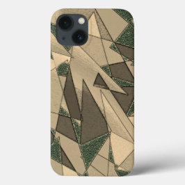 Funda Para iPhone 13 Recorte triangular beige sobre el "fondo verde osc