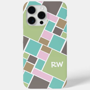 Funda Para iPhone 15 Pro Max Rectángulo personalizado y patrón cuadrado