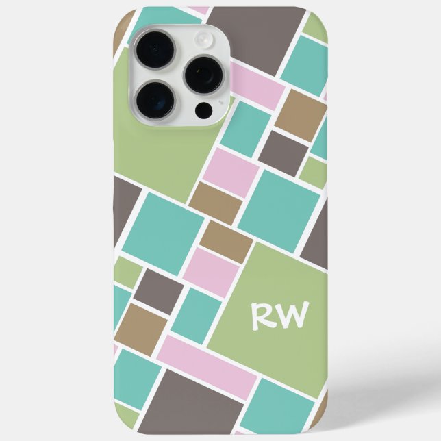 Funda De Case-Mate Para iPhone Rectángulo personalizado y patrón cuadrado (Reverso )