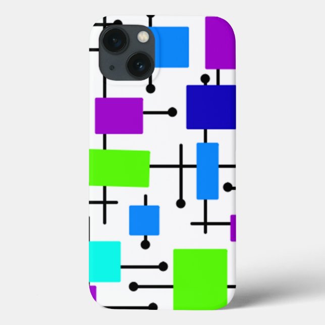 Funda De Case-Mate Para iPhone Rectángulos atómicos de Guay (Reverso)