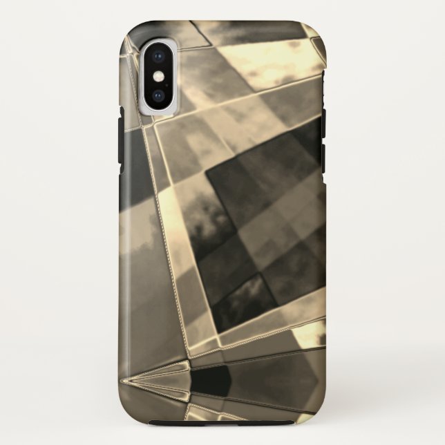 Funda De Case-Mate Para iPhone Rectángulos inclinados en tonos madera o beige? (Reverso)