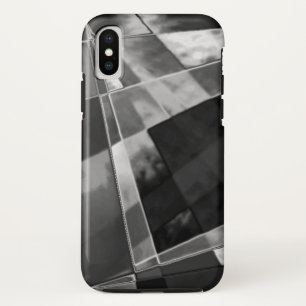 Funda Para iPhone X Rectángulos inclinados o estirados, gris claro neg