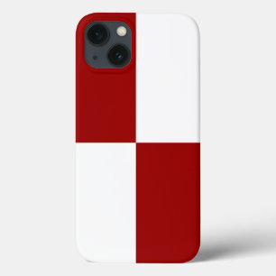 Funda Para iPhone 13 Rectángulos rojo y blanco
