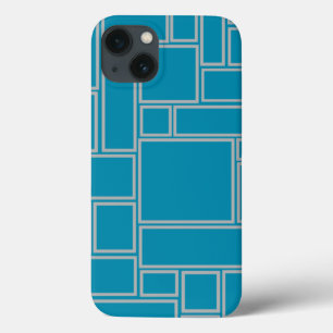 Funda Para iPhone 13 Rectángulos Verde Azulado