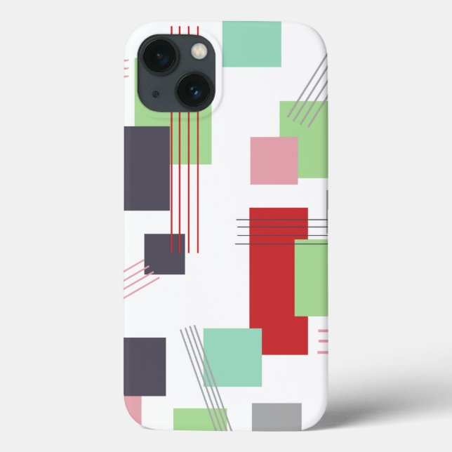 Funda De Case-Mate Para iPhone Rectángulos y líneas abstractos (Reverso)