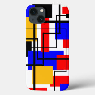 Funda Para iPhone 13 Rectángulos y líneas de Bauhaus - Blanco