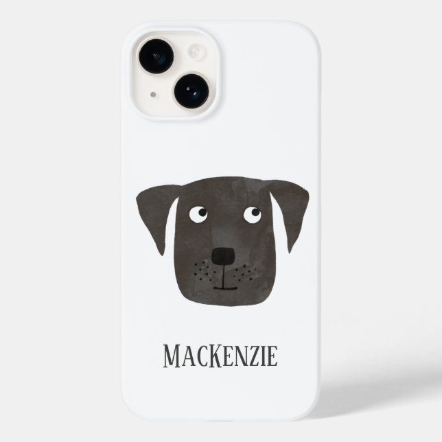 Funda De Case-Mate Para iPhone Recuperación de Labrador Negro Perro Personalizada (Reverso )