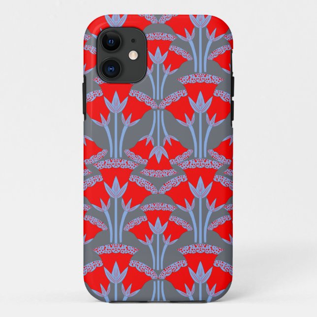 Funda De Case-Mate Para iPhone Red Bellflower iPhone 11 Case | One Owl Artist (Reverso)