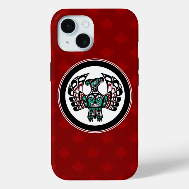 Funda De Case-Mate Para iPhone Red Black Haida Thunderbird (Reverso )
