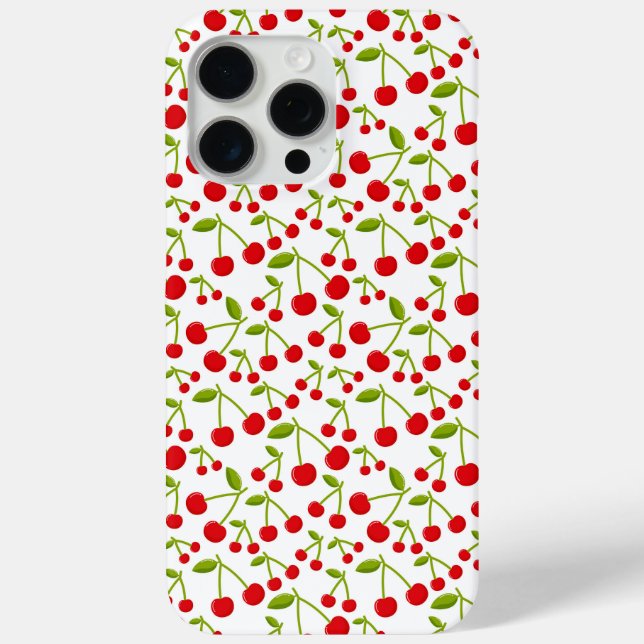 Funda De Case-Mate Para iPhone Red Cherries Pattern Cherry (Reverso )