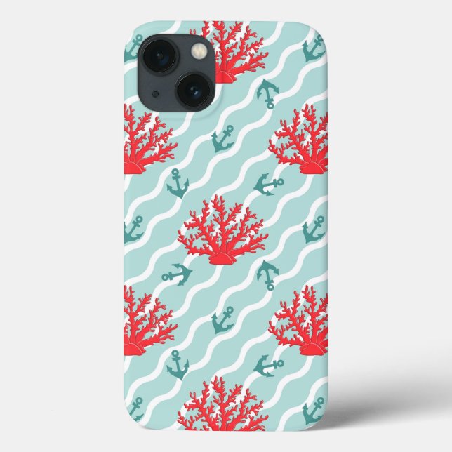 Funda De Case-Mate Para iPhone Red Coral Pattern 1 (Reverso)