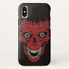 Funda Para iPhone X Red Crackhead Skull