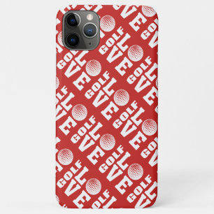 Funda Para iPhone 11 Pro Max Red Golf Love Pattern