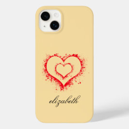 Funda Para iPhone 14 Plus De Case-Mate red heart shape colorful background personalized 