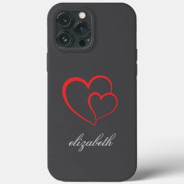 Funda Para iPhone 13 Pro Max red heart shape colorful background personalized 