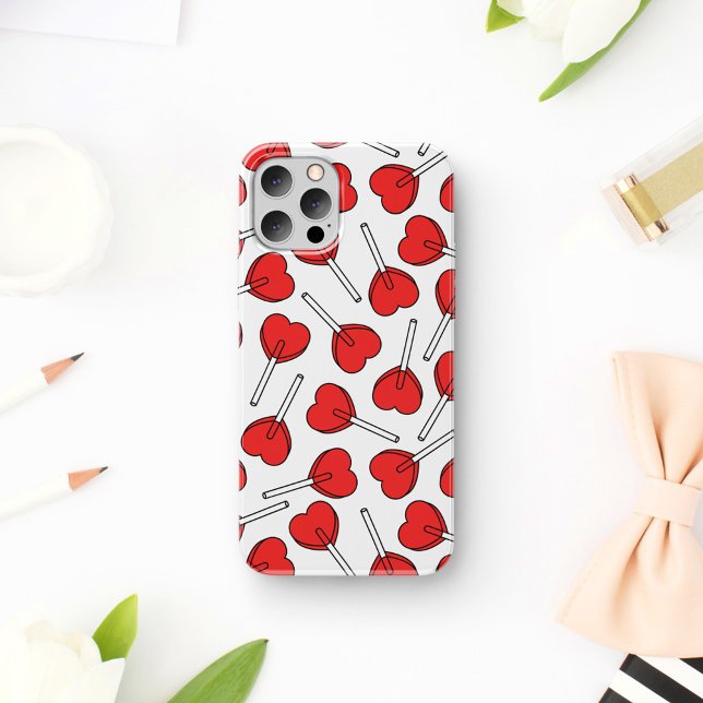 Funda De Case-Mate Para iPhone Red Lollipops, Heart Lollipops, Lollipop Pattern (Subido por el creador)
