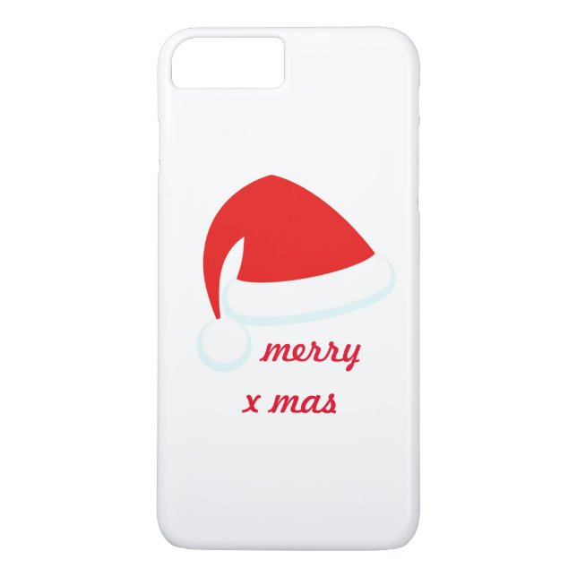 Funda De Case-Mate Para iPhone Red Merry Xmas Santa Hat iPhone 7 (Reverso)