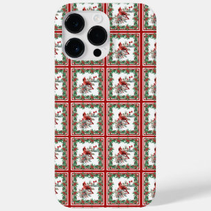 Funda Para iPhone 14 Pro Max De Case-Mate Red Mockingbird Poinsettia Borders Red