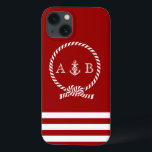 title_seo2 Red Nautical Rope and Anchor Monogrammed<br><div class="desc">Modern and trendy design features a nautical rope and anchor illustration and can be personalized with your monogram,  initials,  name,  or text of your choice for a one of a kind gift.</div>
