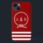 title_seo2 Red Nautical Rope and Anchor Monogrammed<br><div class="desc">Modern and trendy design features a nautical rope and anchor illustration and can be personalized with your monogram,  initials,  name,  or text of your choice for a one of a kind gift.</div>