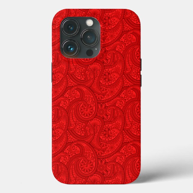 Funda De Case-Mate Para iPhone Red Paisley (Reverso )