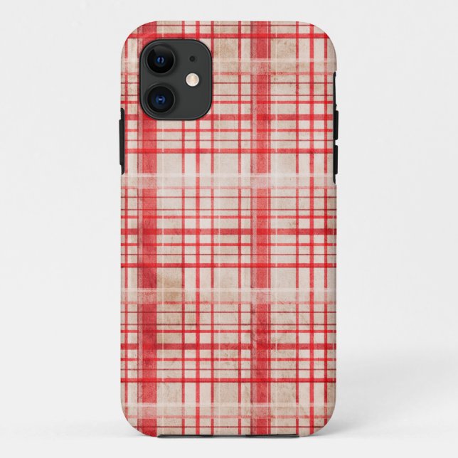 Funda De Case-Mate Para iPhone Red Plaid (Reverso)