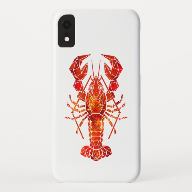 Funda De Case-Mate Para iPhone Red polygonal lobster (Reverso)