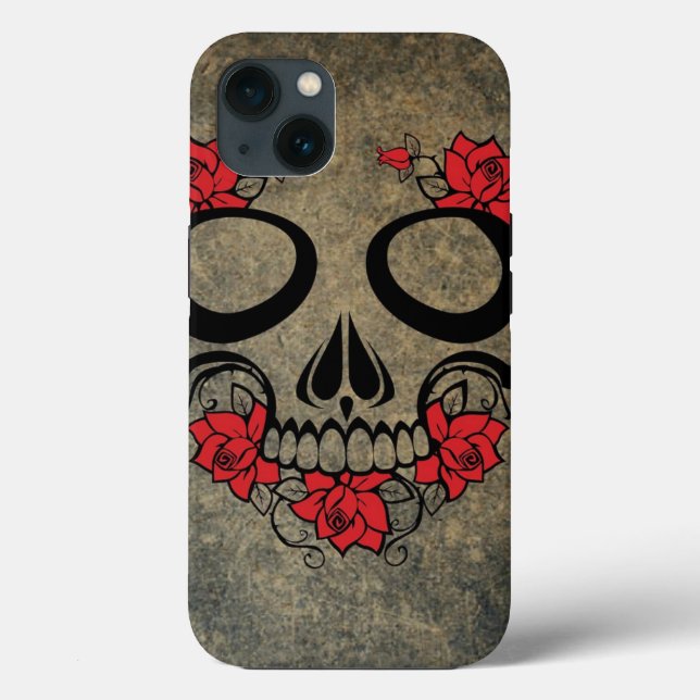 Funda De Case-Mate Para iPhone Red Rose Skull (Reverso )
