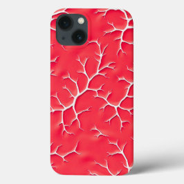 Funda Para iPhone 13 Red Salsa Branch Pattern iPhone Case