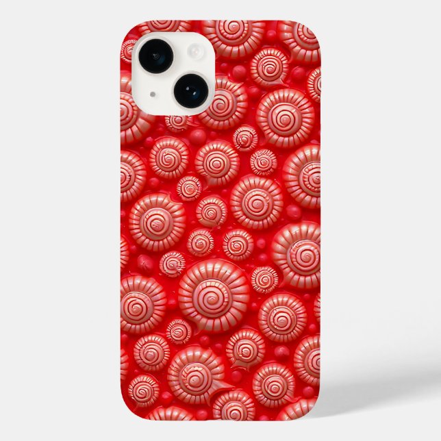 Funda De Case-Mate Para iPhone Red Spiral Pattern iPhone Case Bold Design (Reverso )
