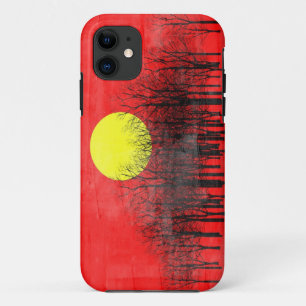 Funda Para iPhone 11 Red Sunset Pintura abstracta