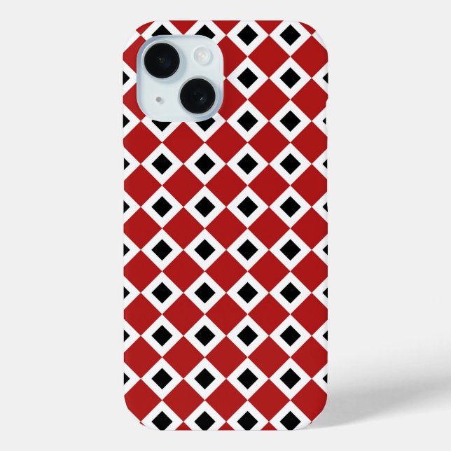 Funda De Case-Mate Para iPhone Red, White, Black Diamond Pattern iPhone 6 Tough (Reverso )