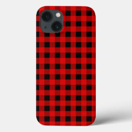 Funda Para iPhone 13 Red y Black Buffalo Plaid Holiday gingham