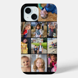 Funda Para iPhone 15 Reducido collage de fotos de la familia iPhone