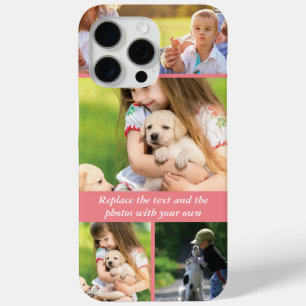 Funda Para iPhone 15 Pro Max Reemplaza el texto y las fotos con los tuyos