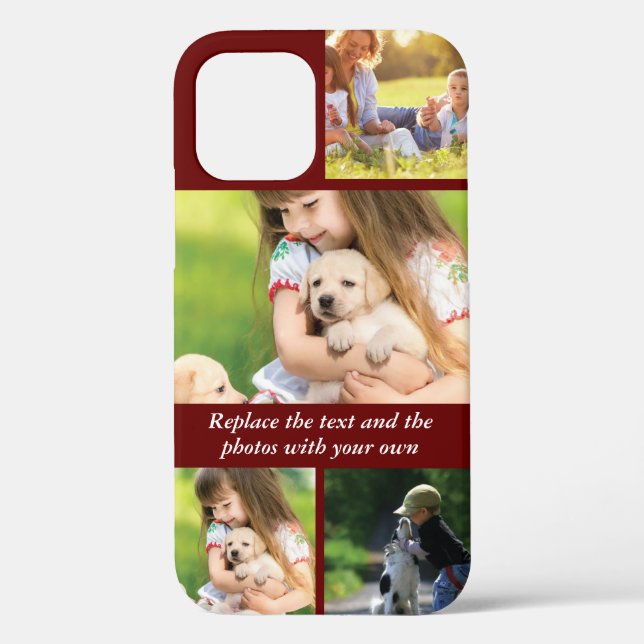 Funda De Case-Mate Para iPhone Reemplazar texto y fotos con el suyo (Reverso )