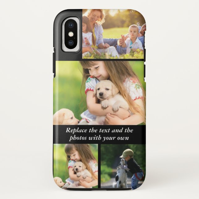 Funda De Case-Mate Para iPhone Reemplazar texto y fotos con el suyo (Reverso)