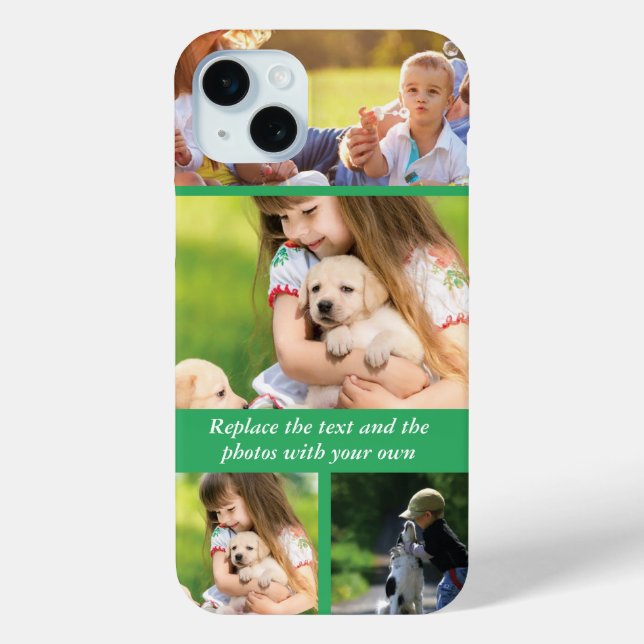 Funda De Case-Mate Para iPhone Reemplazar texto y fotos con el suyo (Reverso )