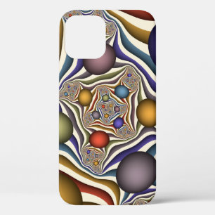Funda Para iPhone 12 Reflejando arte fractal colorido y moderno abstrac